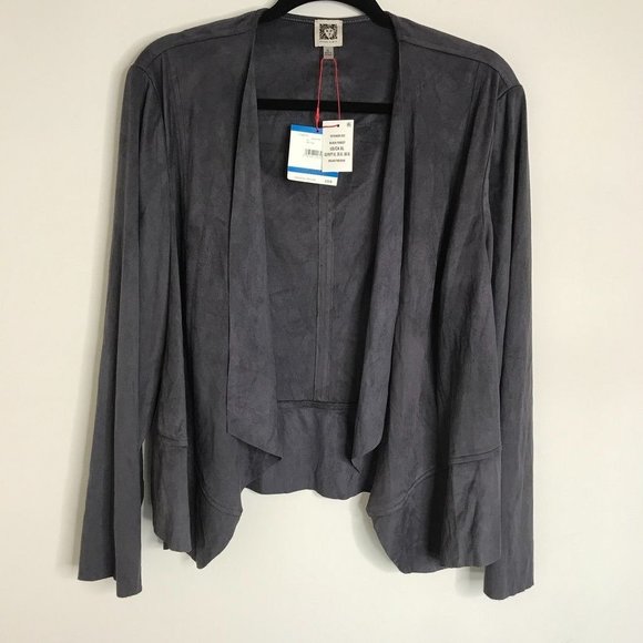 Anne Klein Jackets & Blazers - Anne Klein Lux Faux Suede Drape Jacket